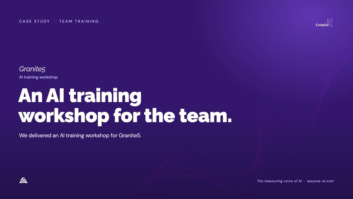 Granite5: AI training workshop, case study slide