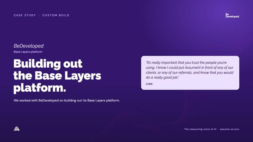 BeDeveloped: Base Layers platform, case study slide