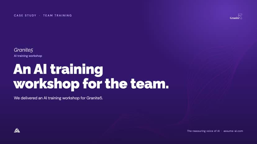 Granite5: AI training workshop, case study slide